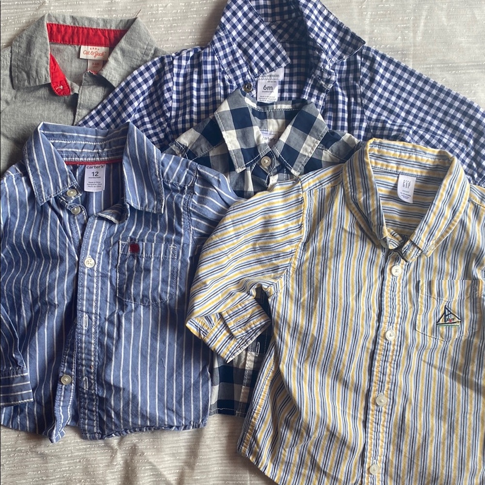 GAP Blue and Yellow Button Down Shirts